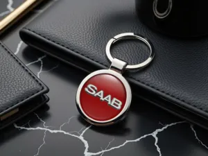 Saab Anello Chiave Personalizzato Foto Lucida Metallo